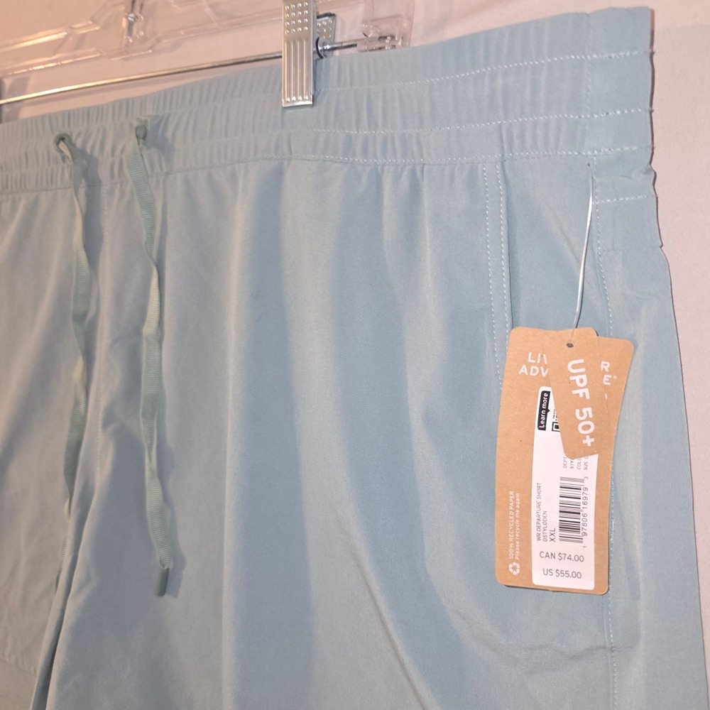Eddie Bauer Departure Shorts XXL Women Light Blue UPF 50+ Drawstring Hiking - Picture 2 of 11